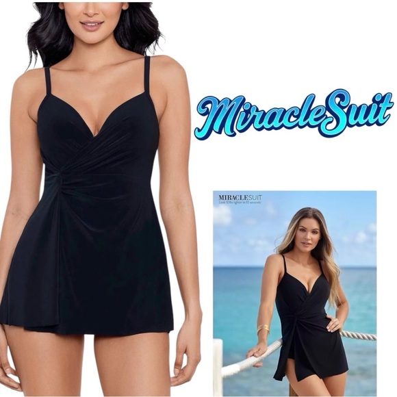 Miraclesuit Other - Miraclesuit size 8 Black Adora Swim Dress slimming flattering sexy swimsuit